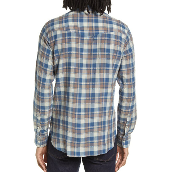 OFFICINE GENERALE Lipp Plaid Flannel Button-Up Men's Shirt Size Small - Picture 2 of 6